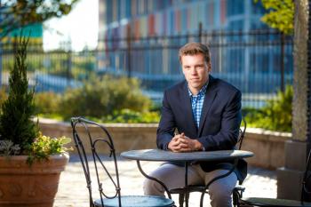 Westin Fischel sitting at a table