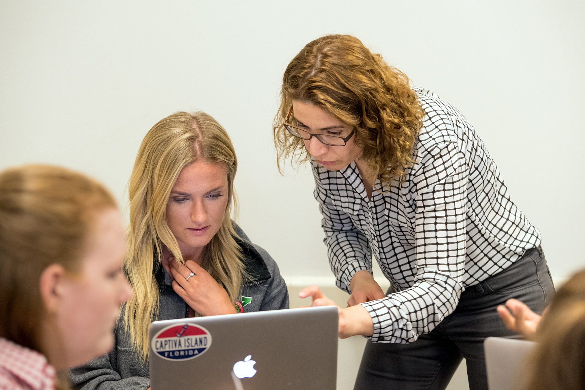 Professor helping student